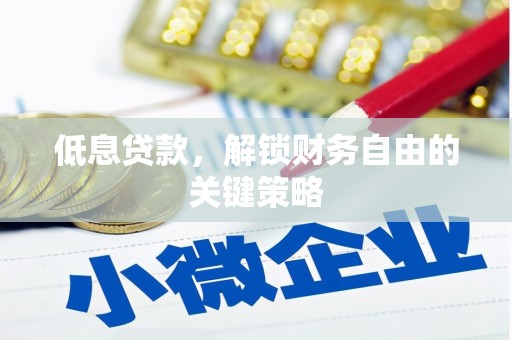 冷水江低息贷款，解锁财务自由的关键策略
