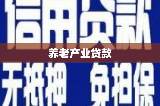 冷水江养老产业贷款