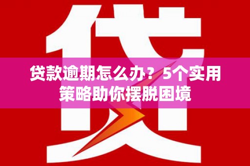 冷水江贷款逾期怎么办？5个实用策略助你摆脱困境