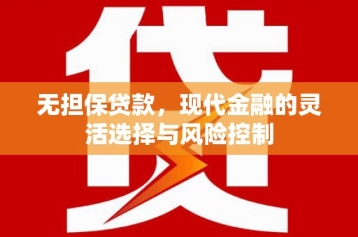 冷水江无担保贷款，现代金融的灵活选择与风险控制