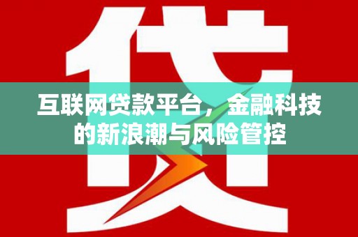 冷水江互联网贷款平台，金融科技的新浪潮与风险管控