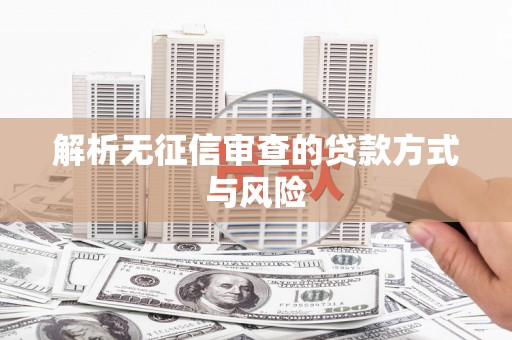 冷水江解析无征信审查的贷款方式与风险