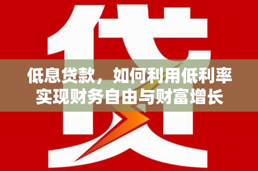 冷水江低息贷款，如何利用低利率实现财务自由与财富增长